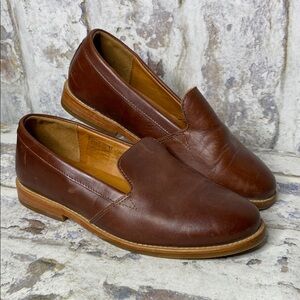 Classic Brown Leather Slip-On Loafers - Women